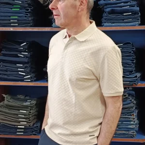 6th Sense Men's Polo Shirt Jacq Fog/Cream