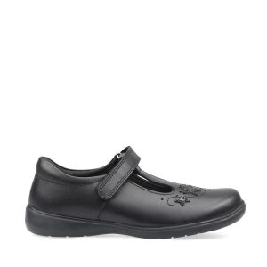 Start-Rite | Star Jump | Girls T-Bar Velcro School Shoe | Black Leather